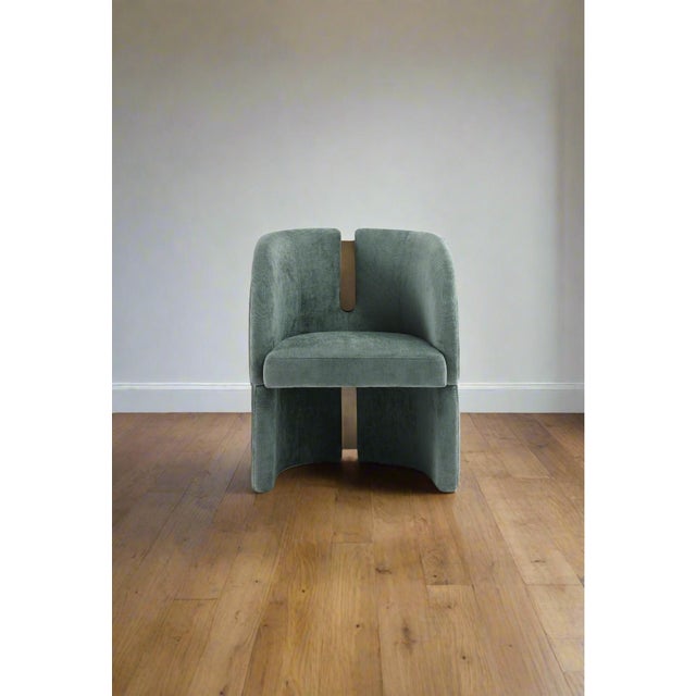 Contemporary Bently Green and Gold Armchair For Sale - Image 3 of 6