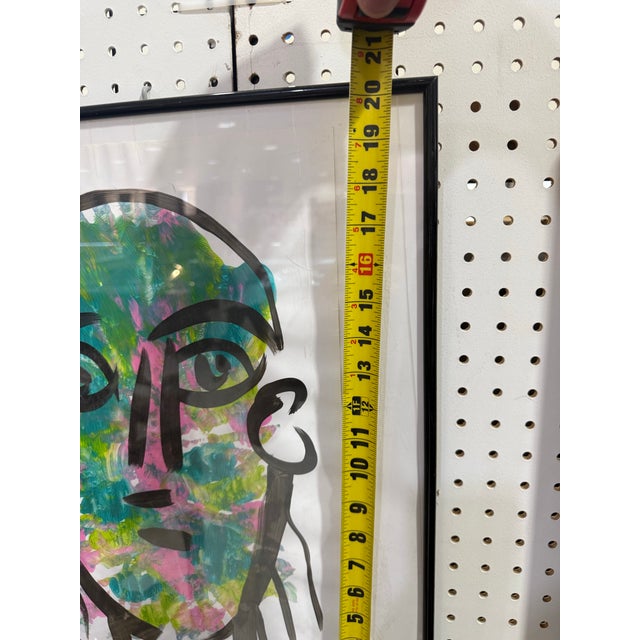 Abstract 1990s Peter Robert Keil Watercolor Paper Painting, Framed For Sale - Image 3 of 4