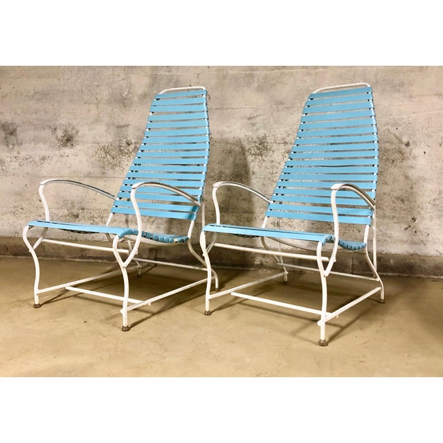 Pair Of Mid Century Modern High Back Patio Lounge Chairs Chairish