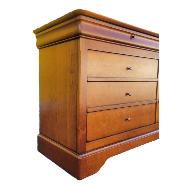 Grange Vintage Grange Louis Philippe Solid Cherry Eight-Drawer Dresser For Sale - Image 4 of 13