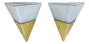 Brass and Glass Wall Sconces from Glashütte Limburg, 1970s, Set of 2