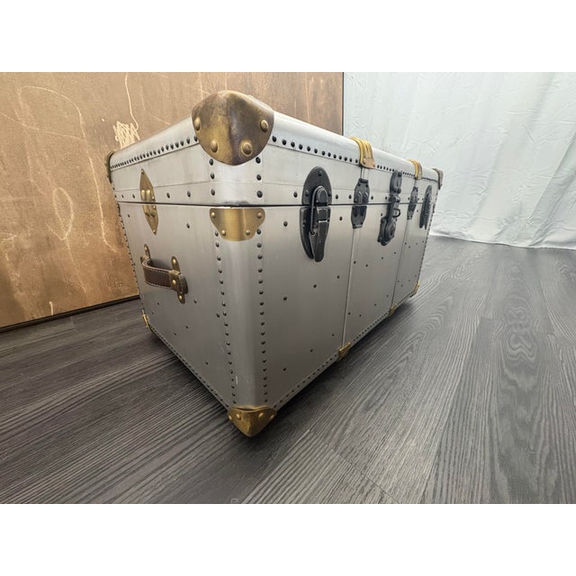Rh Restoration Hardware Vintage Porter's Trunk For Sale - Image 18 of 18