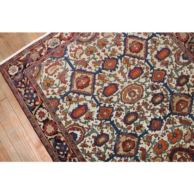 Early 20th Century Early 20th Century Zabihi Collection Ivory Ground Malayer Accent Rug - 4'2" x 6'3" For Sale - Image 5 of 8