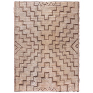 Doris Leslie Blau Vintage Moroccan Tan With Brown Rug Reed And Leather Tuareg For Sale