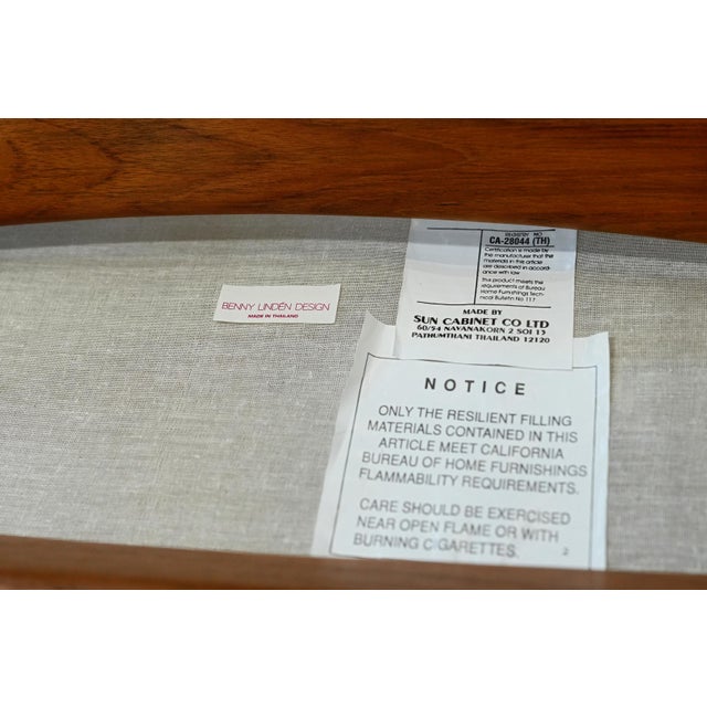 1960s Benny A. Linden Danish Rocking Chair – Honey Teak & Cream Upholstery MCM For Sale - Image 15 of 15