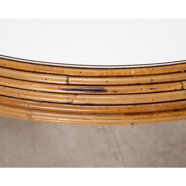 McGuire Organic Modern Rattan Pencil Reed Round Dining Table For Sale - Image 15 of 18