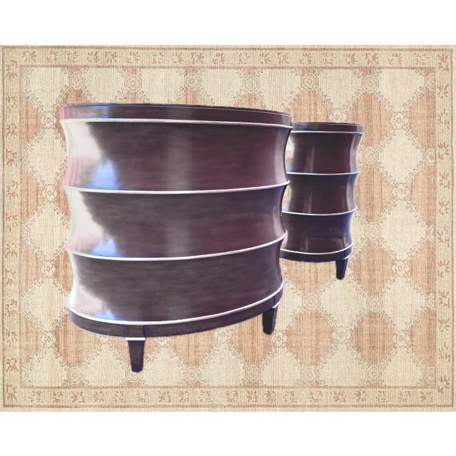 Large Oval Marge Carson Bedside Commodes - Chests - Nightstands - Set of 2 For Sale - Image 9 of 9