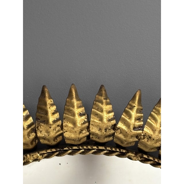 Mid-Century Modern Hollywood Regency Spanish Gilt Metal Sun Mirror, 1950s For Sale - Image 4 of 18