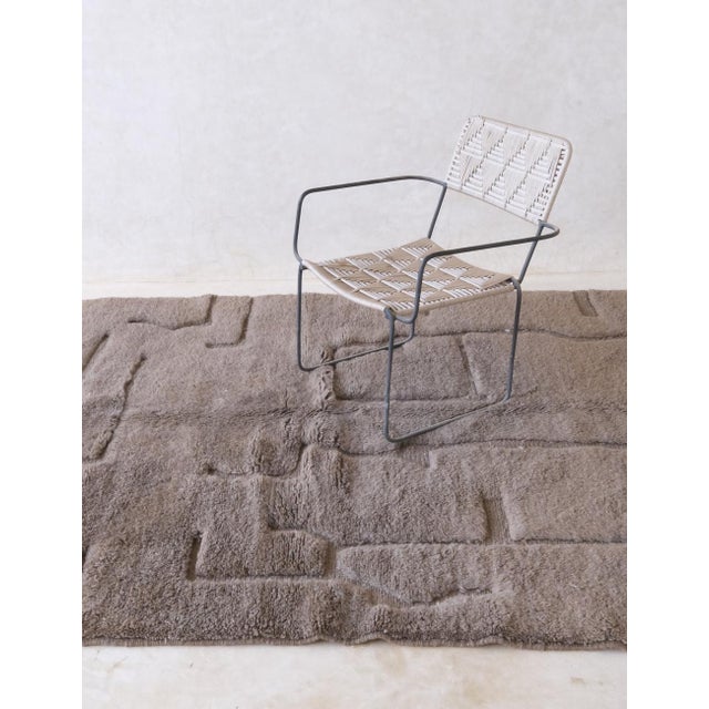 Contemporary Moroccan Taupe Beni MRirt Wool Rug - 8.2 X 5.4 Ft For Sale - Image 3 of 10