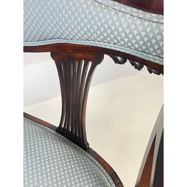 Antique Classical Mahogany Lyre-Back Settee For Sale - Image 15 of 16
