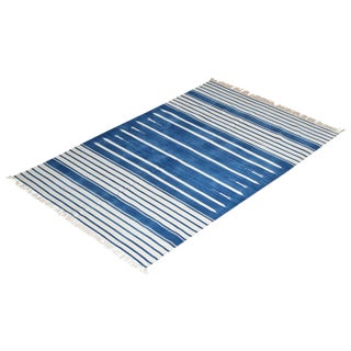 Water Lily Rug, 10x14, Blue & White For Sale