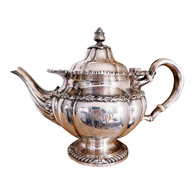Antique Silver Plated Tiffany & Co Tea Pot For Sale