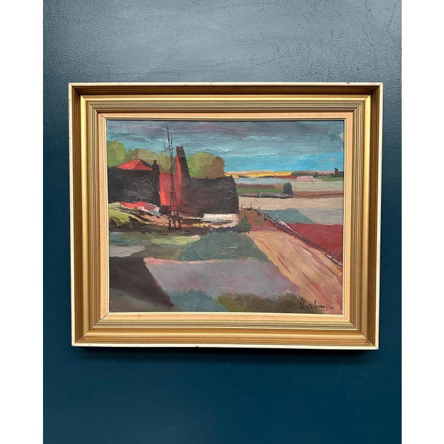 Kai Christensen, Cubist Landscape, 1950s, Oil on Canvas, Framed For Sale - Image 10 of 10