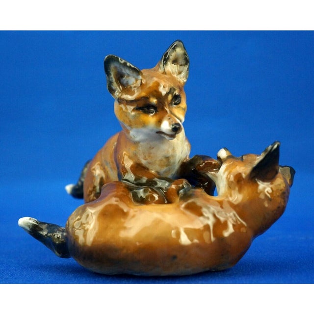 Vintage Hard Porcelain Fox Cubs Figurine by Fritz Heidenreich for Rosenthal, 1930s For Sale - Image 10 of 18