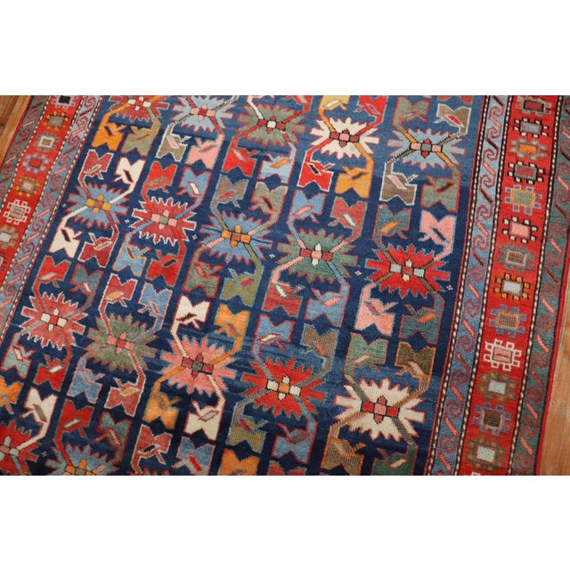Zabihi Collection Colorful Early 20th Century Antique Karabagh Caucasian Rug - 3'11" x 7'1" For Sale - Image 4 of 6