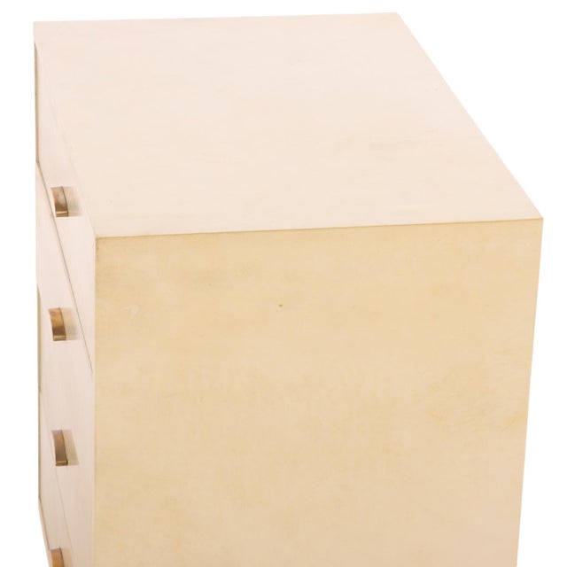 Wood Mid-Century Parchment Covered Commode or Night Stand, C. 1960. For Sale - Image 7 of 7
