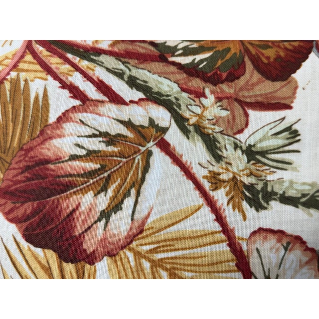 Floral Print Cotton Sateen Throw Pillows With Double Flange Trim, Pair For Sale - Image 11 of 12