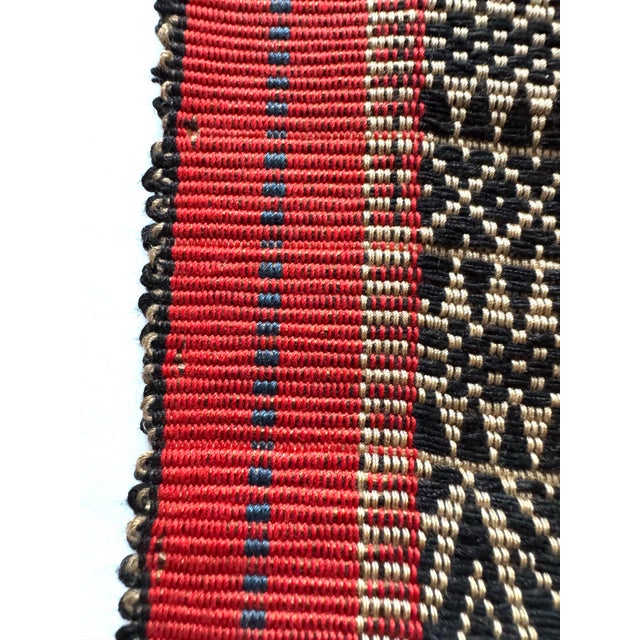 Vintage Chin Myanmar Table Runner Indigenous Tribal Back-Strap Loom Cotton Textile For Sale In Portland, ME - Image 6 of 11