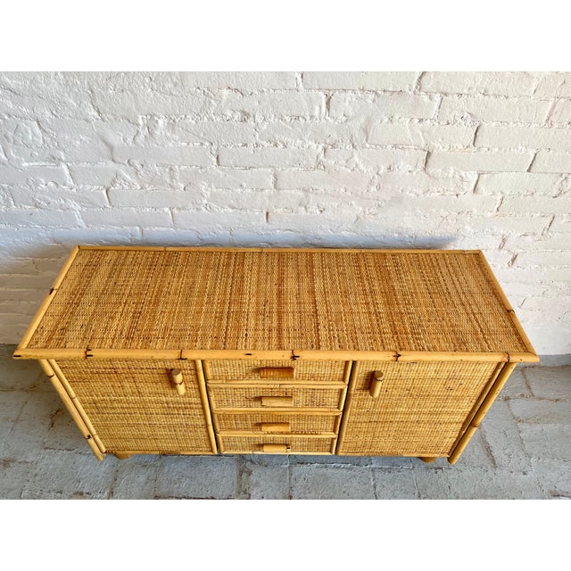 Vintage Italian Rattan Sideboard, 1970s For Sale - Image 9 of 16