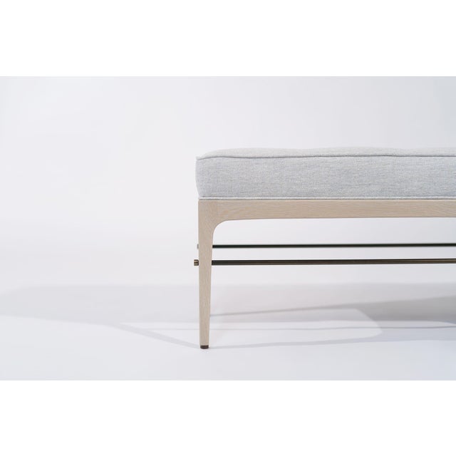 Wood Linear Bench in White Oak and Bronze Series 72 by Stamford Modern For Sale - Image 7 of 18