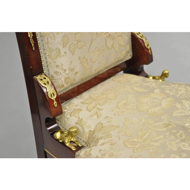 Wood Vintage French Empire Mahogany Side Chairs With Bronze "Sphinx" Ormolu - A Pair For Sale - Image 7 of 12