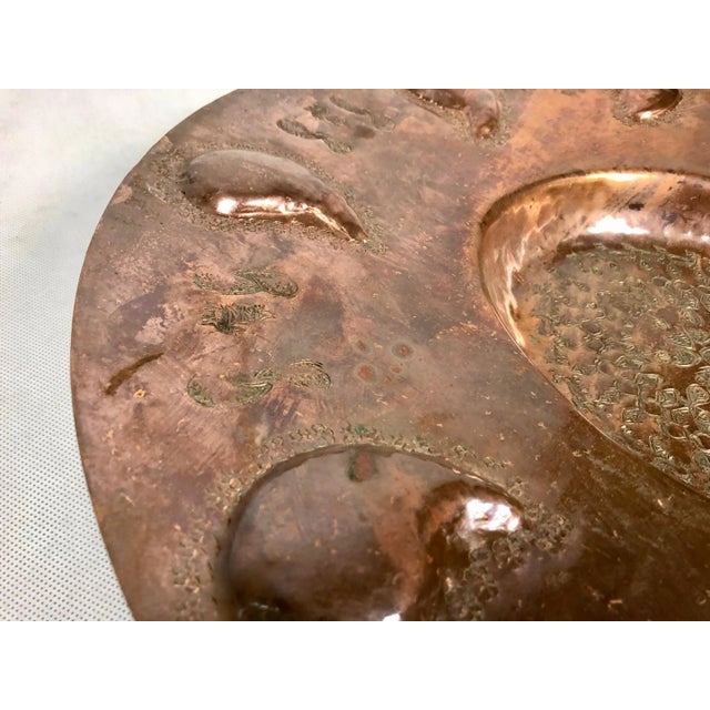 Copper Large Vintage Syria Arabic Copper Tray, 1960s For Sale - Image 8 of 10