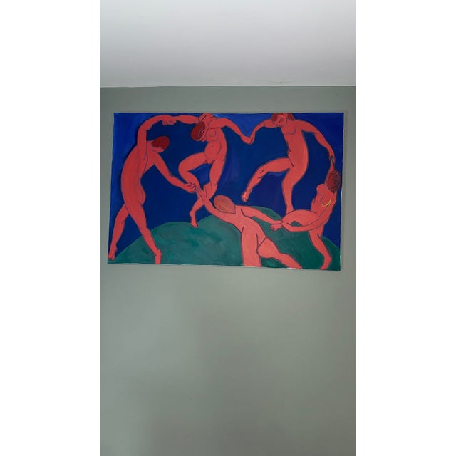 Salmon Laura Davis (American [Nc], 21st C.) “Ode to Henri Matisse,” Acrylic on Canvas For Sale - Image 8 of 9
