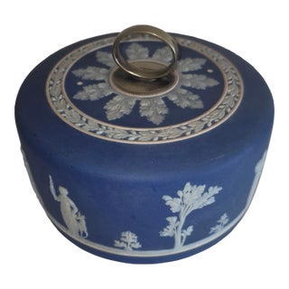 1900s Wedgwood Jasperware Blue and Whire Dome For Sale