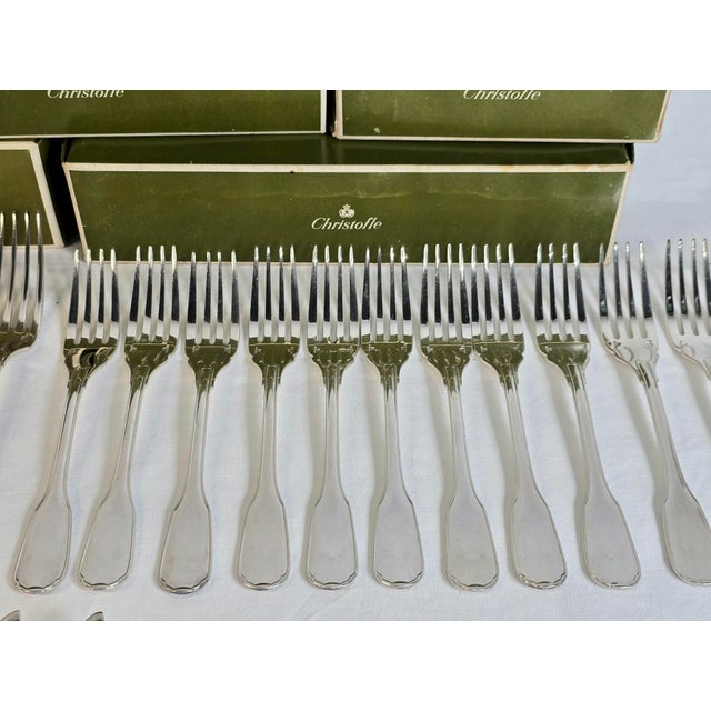 Mid-Century Versailles Flatware in Silver-Plated Metal from Christofle, 1950s, Set of 87 For Sale - Image 9 of 18