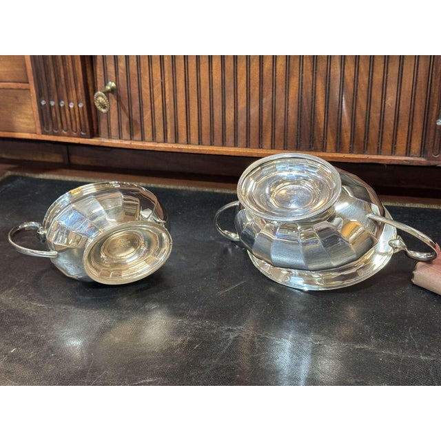 Vintage English Silver-Plated Tea and Coffee Service, 1930s, Set of 3 For Sale - Image 7 of 10