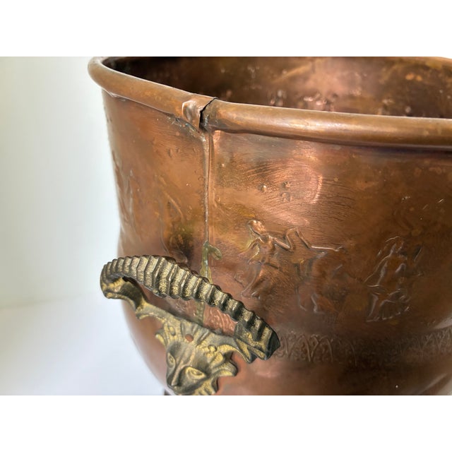 Vintage French Art Nouveau Copper Brass Planter Jardiniere | Pot | Champagne Bucket For Sale - Image 11 of 16
