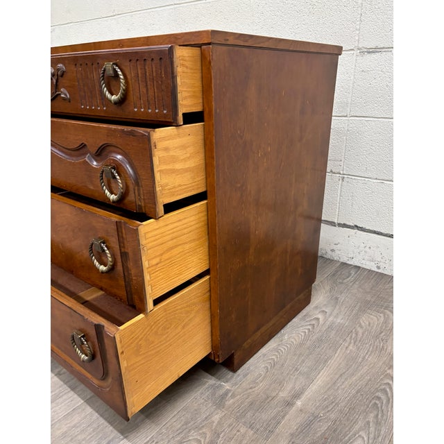 Vintage Johnson Furniture Co 1930s Walnut Chest of Drawers For Sale - Image 9 of 12