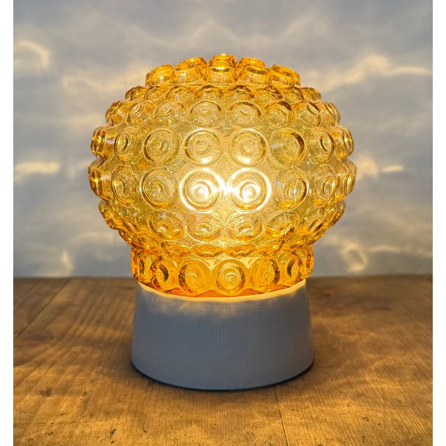 Vintage White Porcelain and Glass Ceiling Light, 1970s For Sale - Image 13 of 14
