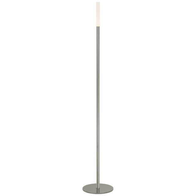 Modern Visual Comfort Signature Rousseau 60" Floor Lamp in Polished Nickel with Etched Crystal For Sale - Image 3 of 3