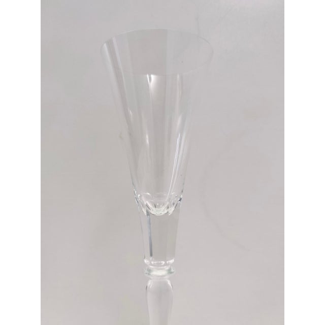 Vintage Transparent Crystal Flutes from Baccarat, 1930s, Set of 2 For Sale - Image 6 of 10