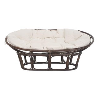 Manou Two-Seater Sofa with Linnen Cushion, the Netherlands, 1970s For Sale