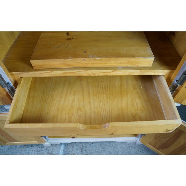 Vintage Link Taylor French Country Pickled Oak Tv Media Cabinet Armoire Hutch, Attributed For Sale - Image 13 of 18
