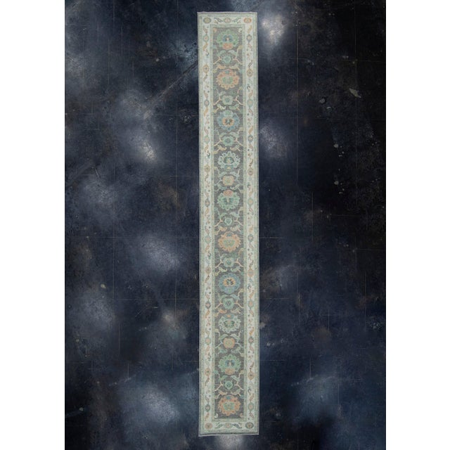 Black Turkish Oushak Runner Rug 2'11" x 20'9" #17225 For Sale - Image 8 of 8
