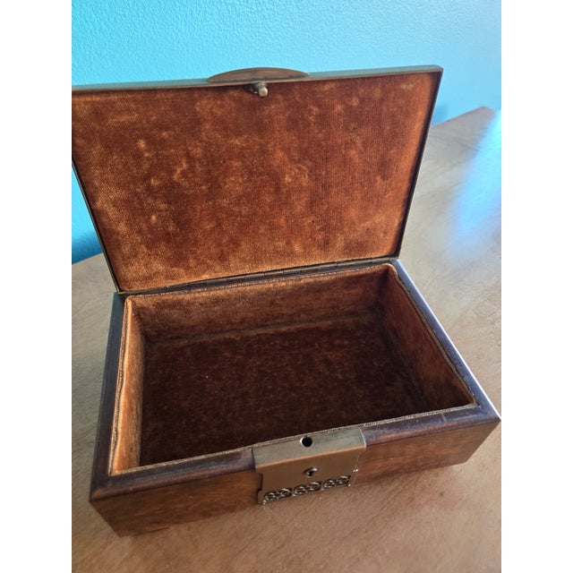 Circa 1905 - 1910 Erhard & Söhne Jugendstil Art Nouveau Brass and Burl Walnut Inlay Box For Sale - Image 4 of 5