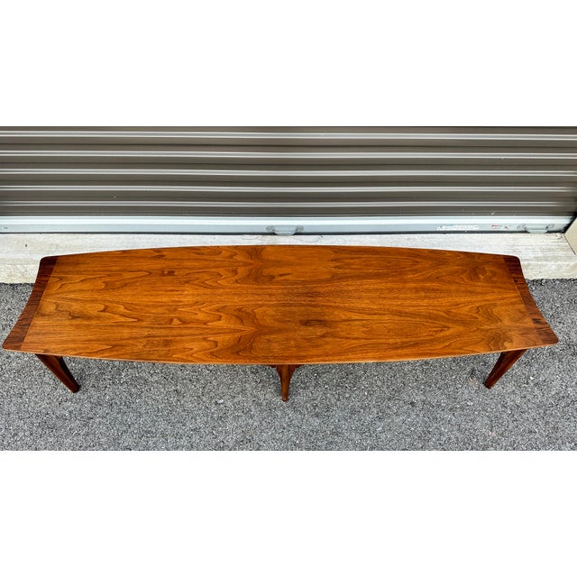 Wood Mid Century Surfboard Coffee Table For Sale - Image 7 of 12