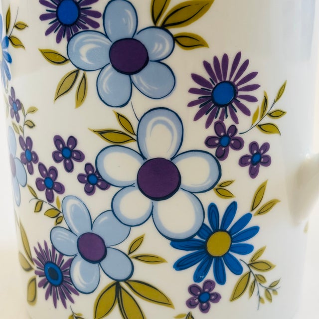 Mid Century Bavarian Porcelain Teapot With Blue Floral Design - Made by Schumann - Arzberg, Germany 1960s For Sale - Image 9 of 14