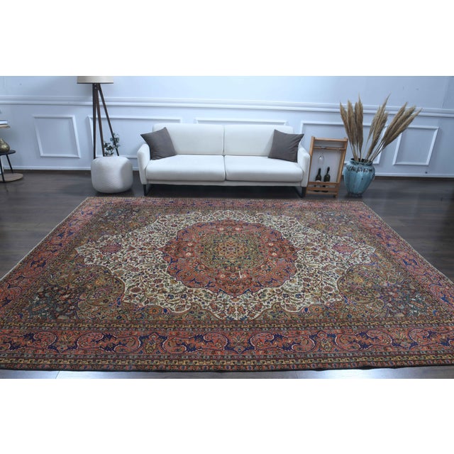 Vintage Persian Hand-Knotted area rug is a semi-antique vintage area rug. The '60s Eastern region of Anatolian's unique...
