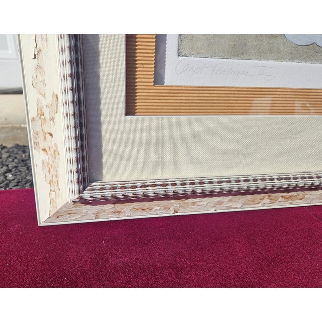 1990s 1990s Ethan Allen Custom Distressed Framed Art Caged Teacups II by Keller For Sale - Image 5 of 8