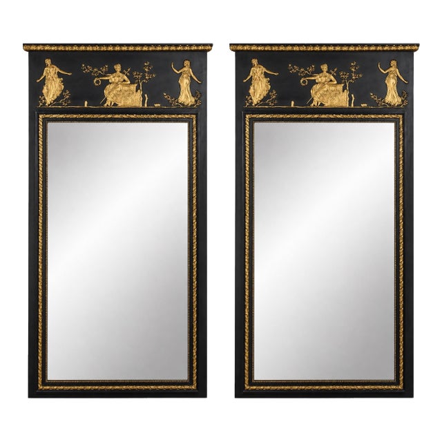 1950s Italian Friedman Brothers Neiclassical Style Mirrors - Pair For Sale
