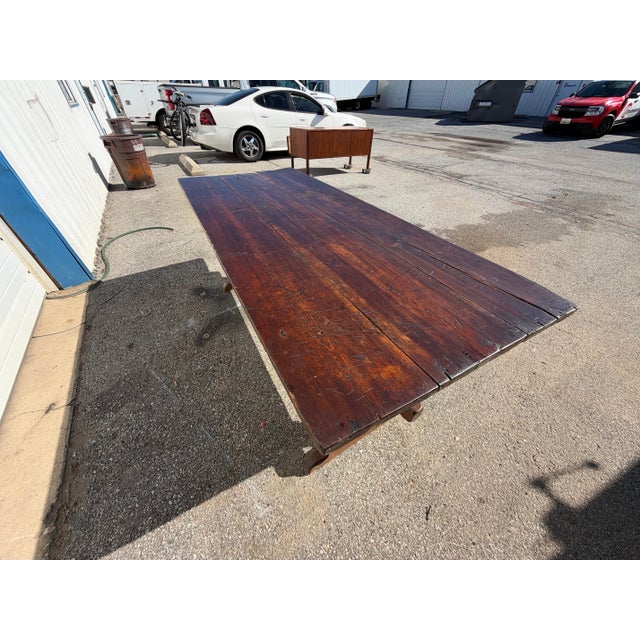 Antique French Oak Country Rustic Dining Table Circa 1800s For Sale - Image 12 of 12