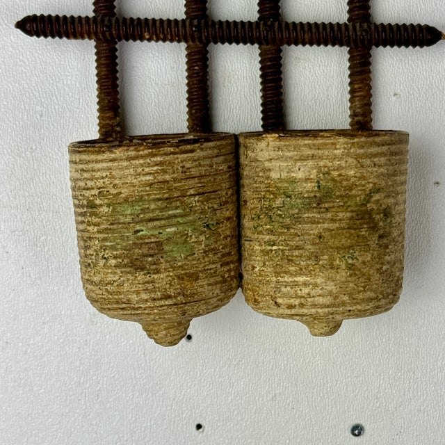 American Miniature Vintage Tramp Art Hand Made Objet d'Art of Planters With Trellis For Sale - Image 3 of 7