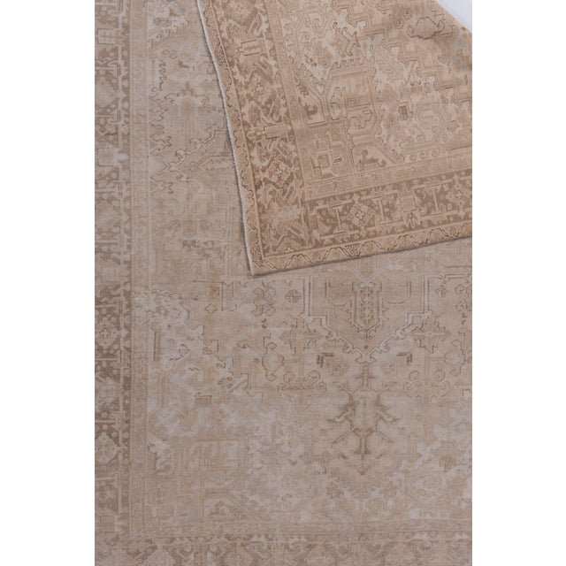Textile Antique Circa 1920 Taupe Subdued Hand Knotted Rug 8ft X 10ft 9in For Sale - Image 7 of 9
