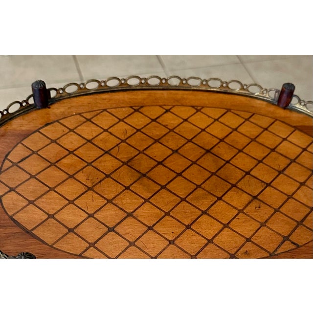 French Antique Three-Tier Parquetry Etagere For Sale - Image 11 of 12