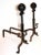 Traditional Andirons Cast and Wrought Iron With Scroll and Ball Finials - A Pair For Sale - Image 3 of 4