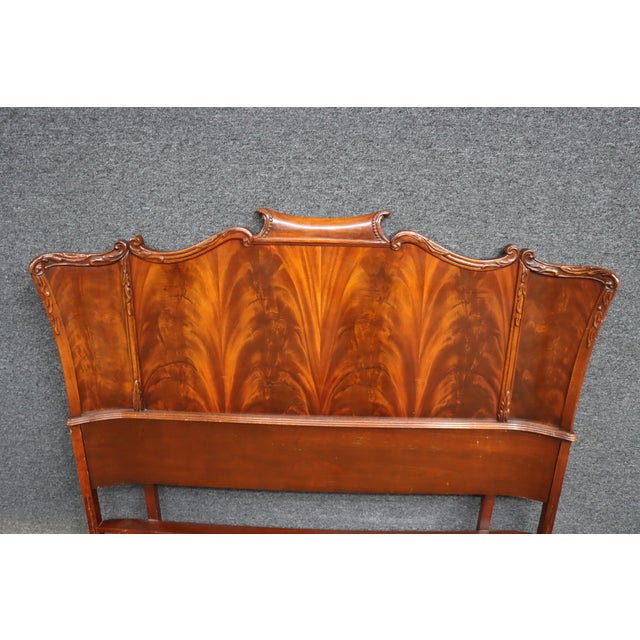 Brown Mid Century Flame Mahogany Double Headboard For Sale - Image 8 of 9